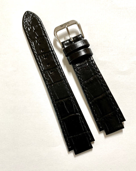 MIDO Dorada M1130A Black Leather Watch Band Strap