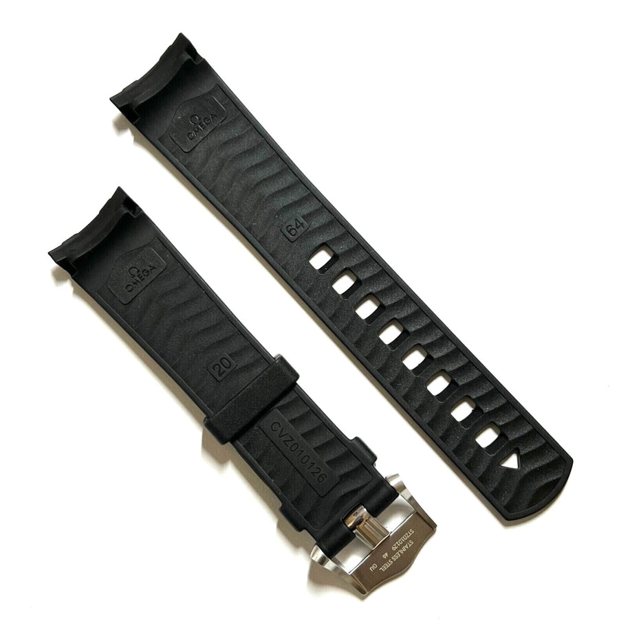 Omega Seamaster 20mm black rubber strap watch band - WATCHBAND EXPERT