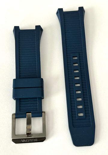 Bulova Series X Model: 98B357 Blue Rubber Watch Band Strap - WATCHBAND EXPERT