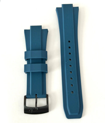 Bulova Maquina 98B380 Blue Rubber Watch Band Strap - WATCHBAND EXPERT