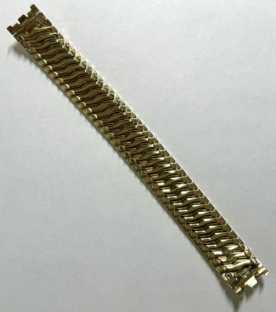 Hamilton Ventura For Case-Back # H244710 Stretchable Gold Bracelet - WATCHBAND EXPERT