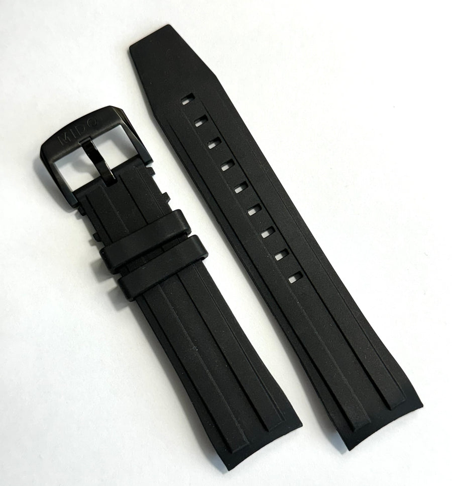 MIDO Ocean Star For Case-Back # M026608A Black Rubber Band Strap - WATCHBAND EXPERT