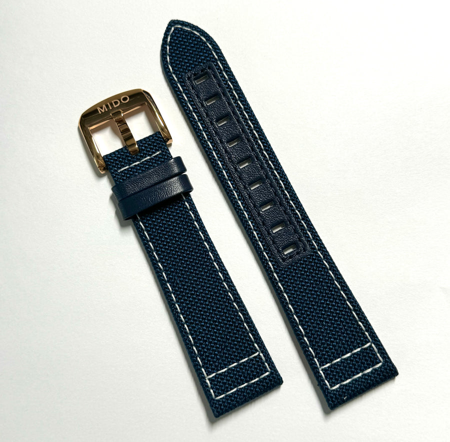 MIDO Ocean Star M026830A 21mm Blue Canvas Watch Band - WATCHBAND EXPERT