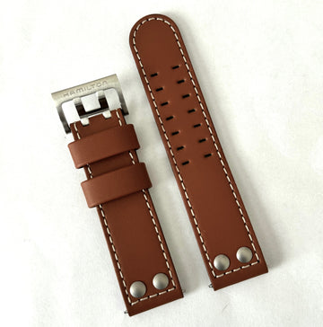 Hamilton X-Wind 22mm (Longer Size) Brown Leather Band Strap - WATCHBAND EXPERT