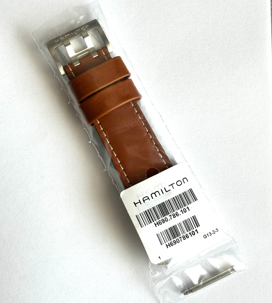 Hamilton BelowZero 24mm Brown Leather Band Strap H786160 - WATCHBAND EXPERT