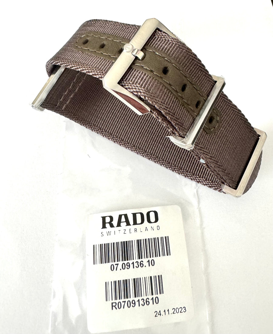 RADO Captain Cook 21mm GRAY Nylon Cloth Wraparound Band Strap - WATCHBAND EXPERT