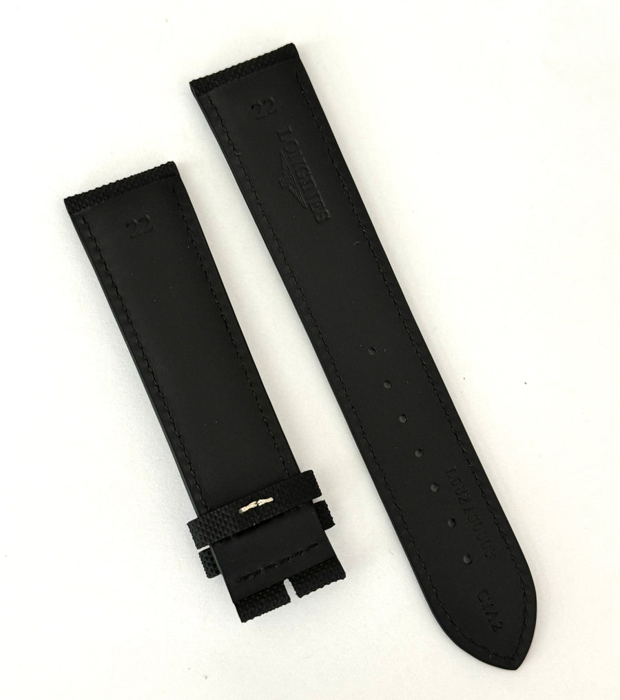 Longines 22mm Longer 85mm x 125mm Black Canvas Band Strap