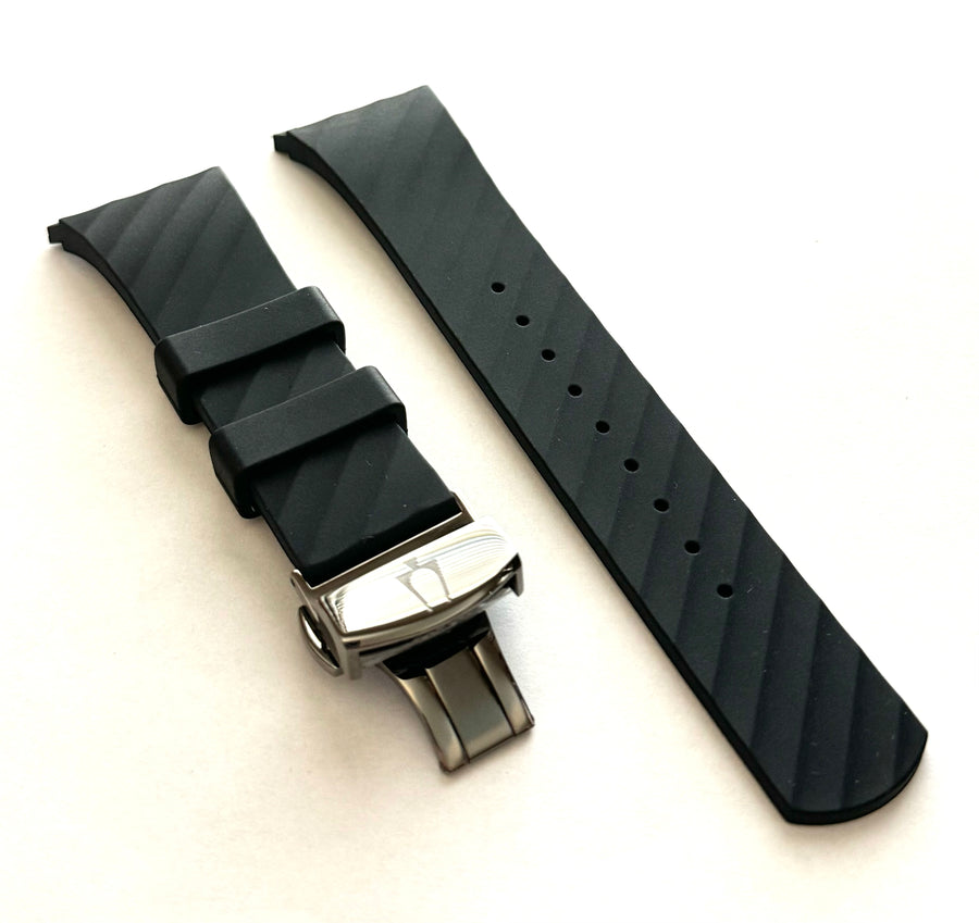 Bulova CURV 98A162, 98A161 Black Rubber Band Strap