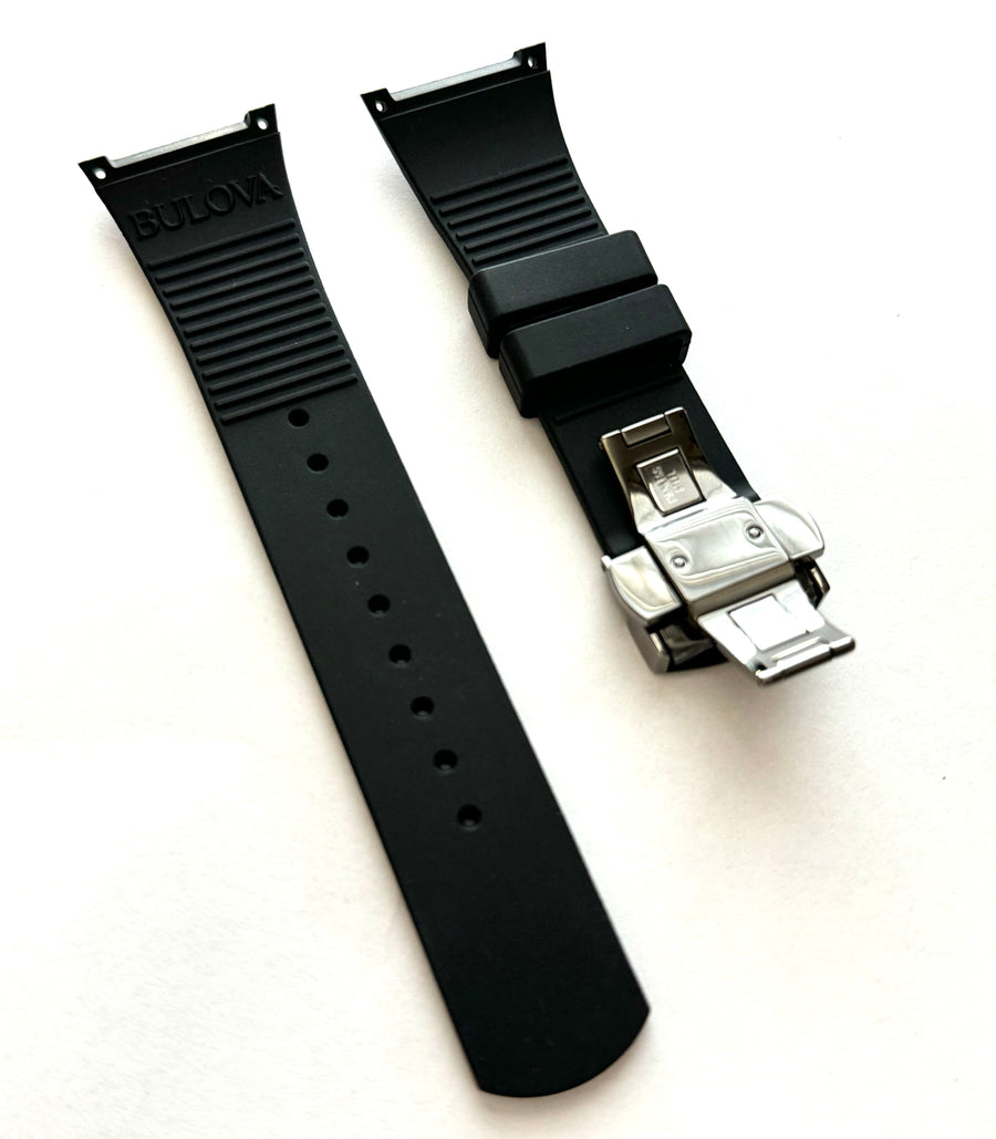 Bulova CURV 98A162, 98A161 Black Rubber Band Strap