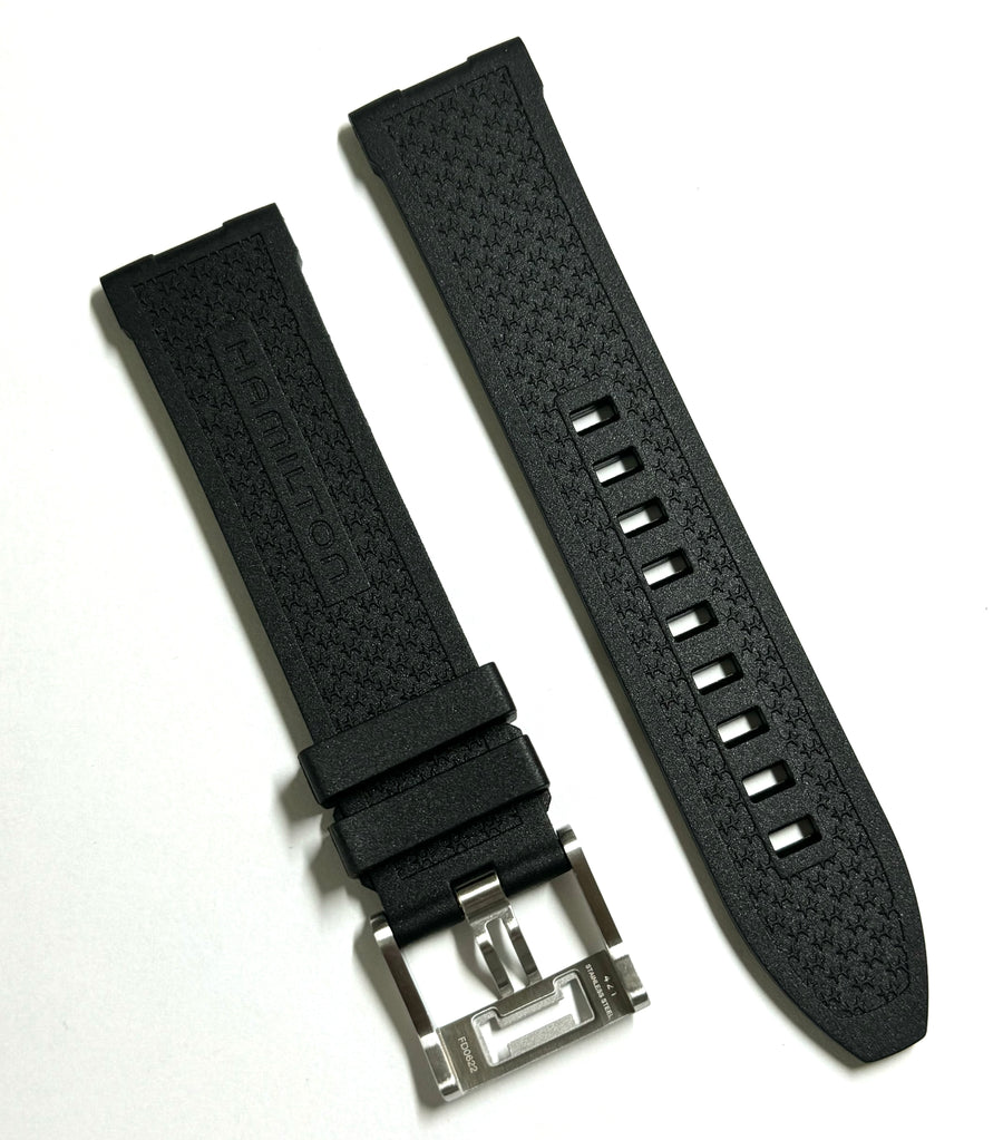 Hamilton Khaki Scuba For Case-Back # H825150 Black Rubber Band Strap