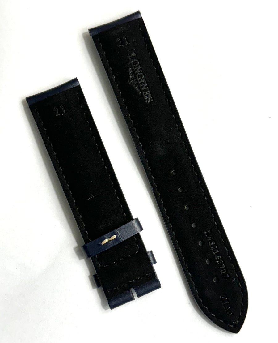 Longines 21mm (Longer 85mm x 125mm) Blue Leather Band Strap