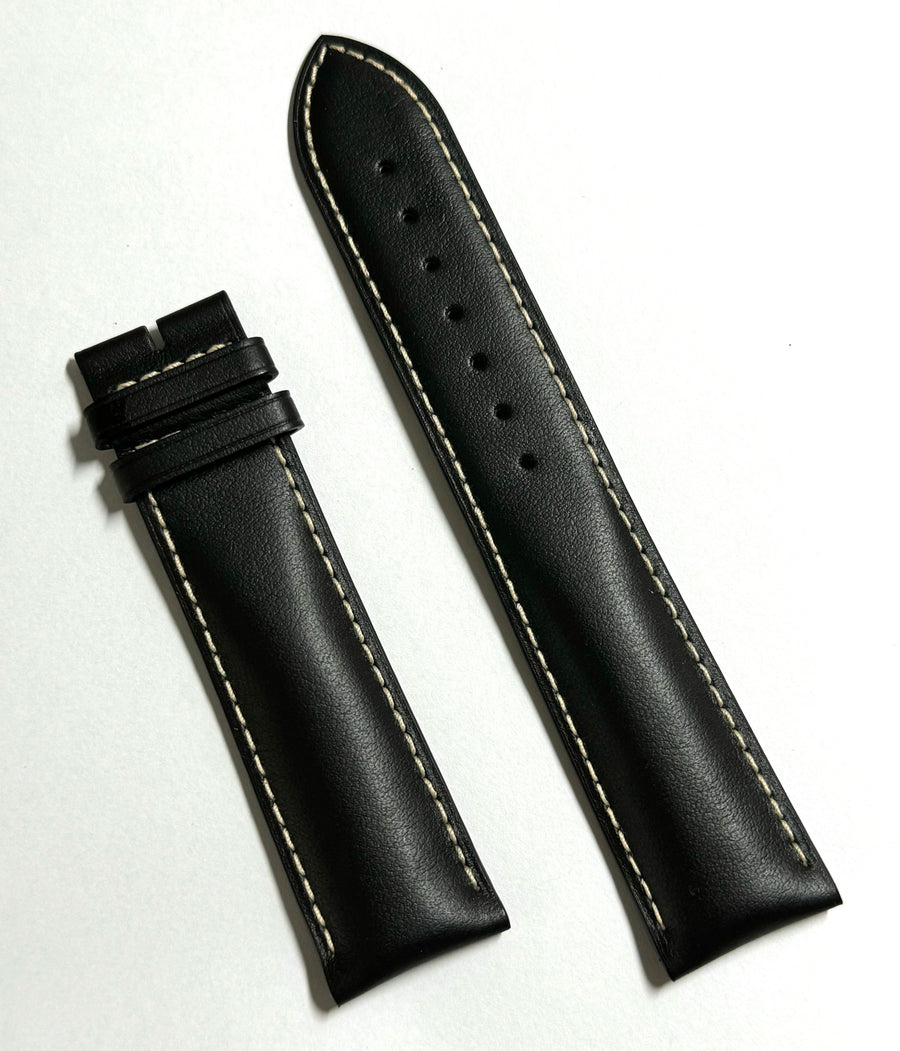 Longines 22mm ( Longer 125mm x 85mm ) Black Leather Band Strap