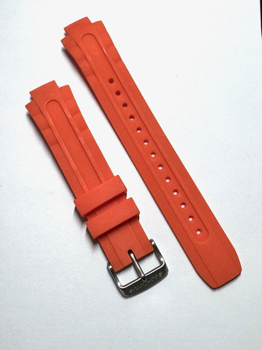 Citizen Diver FITS CASE-BACK # E168-S061890 Orange Rubber Band Strap