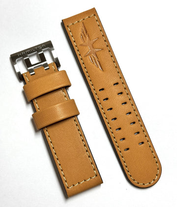 Hamilton 22mm Brown Leather Strap Watch Band