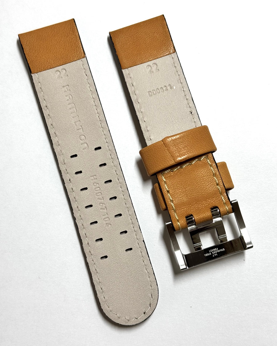 Hamilton 22mm Brown Leather Strap Watch Band