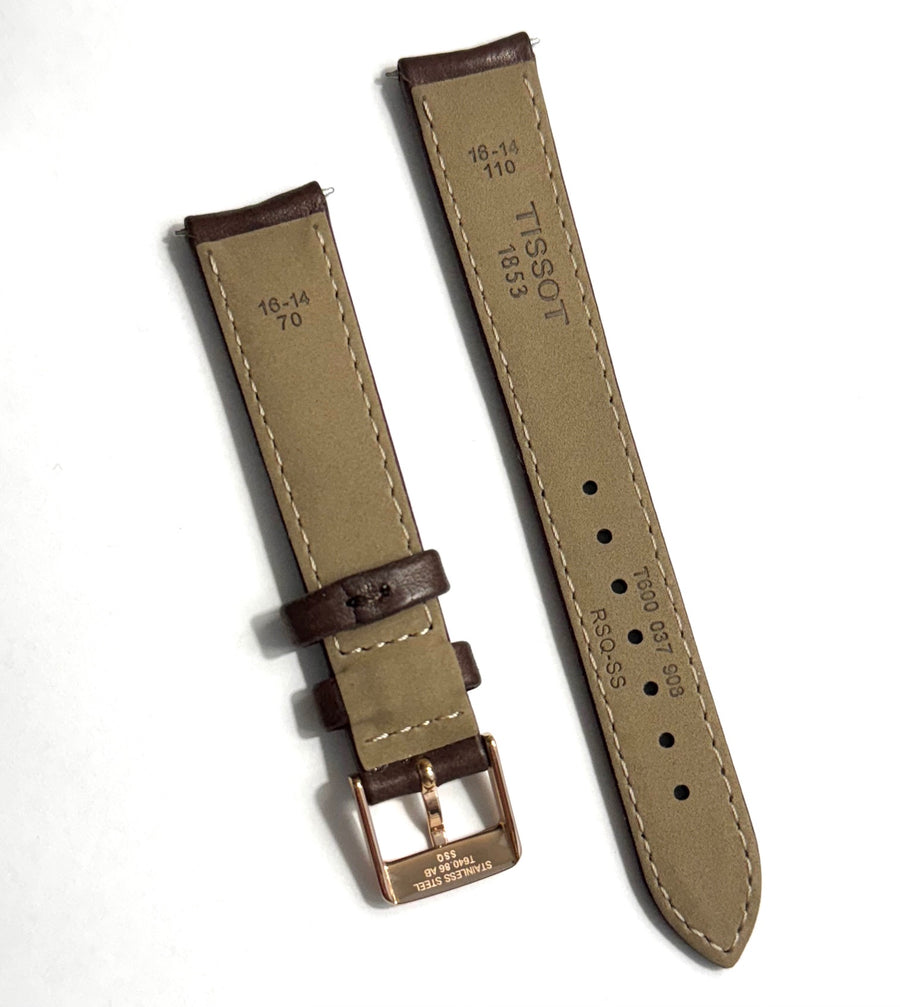 Tissot Bella Ora 16mm Brown Leather Strap Watch Band