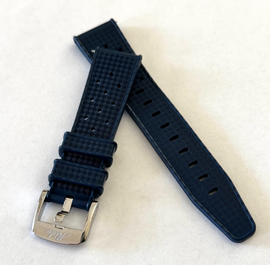 MIDO Ocean Star Fits CASE-BACK # M026829 Blue Rubber Band Strap