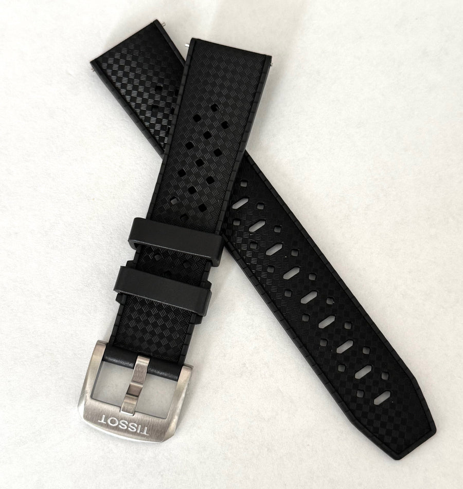 Tissot Seastar 20mm Black Rubber Watch Band Strap