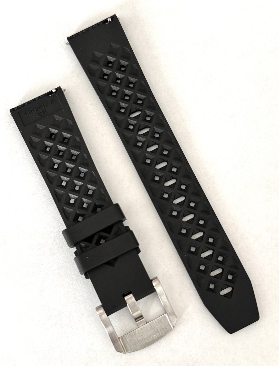 Tissot Seastar 20mm Black Rubber Watch Band Strap