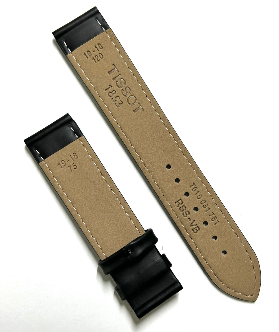 Tissot PRS200 19mm Black / Red Leather Watch Band Strap - WATCHBAND EXPERT