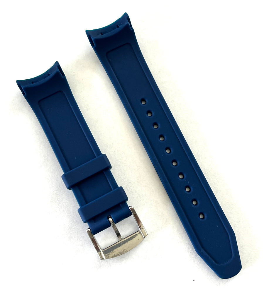 Citizen Men's Drive BLUE Rubber Band Strap with Silver Buckle - WATCHBAND EXPERT