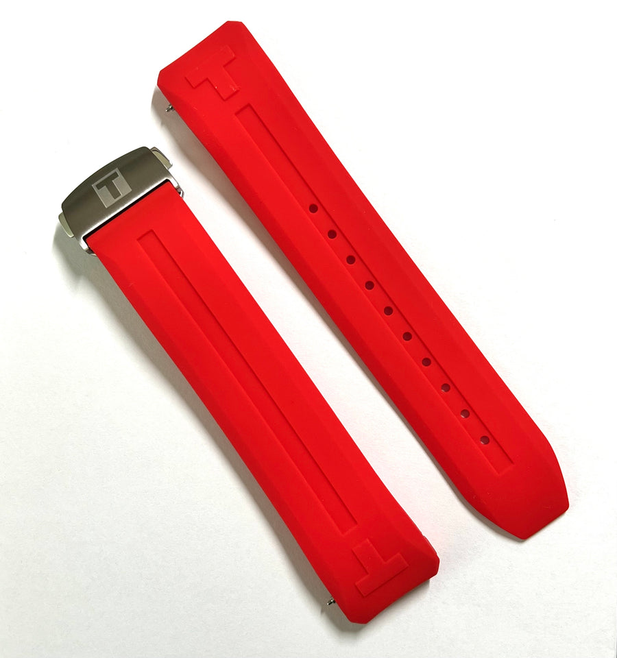Tissot T-Touch Connect T121420A red rubber watch band - WATCHBAND EXPERT