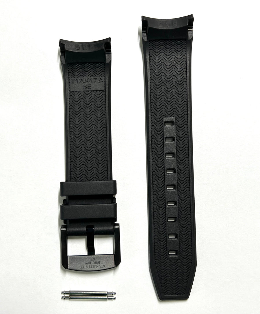 Tissot Seastar T120417A black rubber band strap - WATCHBAND EXPERT