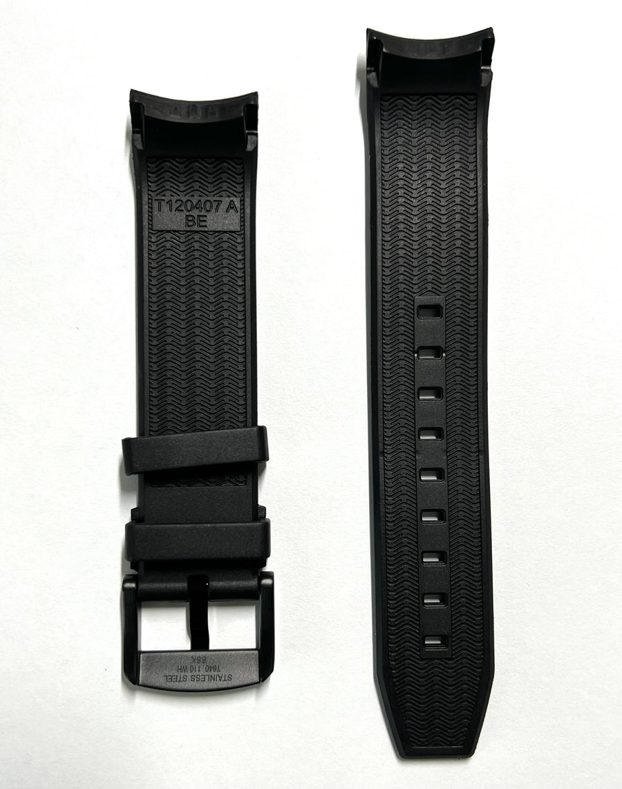 Tissot Seastar T120407A black rubber band strap - WATCHBAND EXPERT