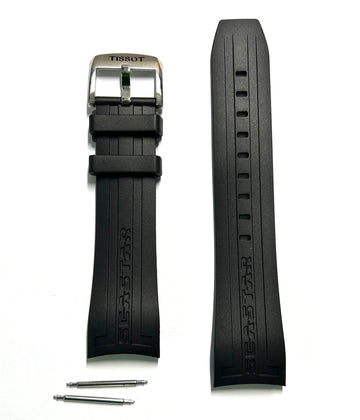 Tissot Compatible Black Steel Metal Adjustable Mesh Bracelet Watch Band Strap Double Lock Clasp #5026