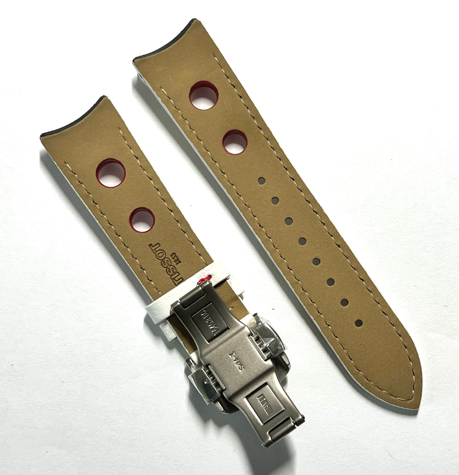 Tissot T Touch Danica Patrick white leather band strap - WATCHBAND EXPERT