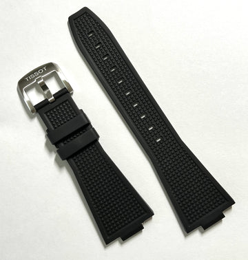 Tissot PRX T137407A / T137410A black rubber band strap - WATCHBAND EXPERT