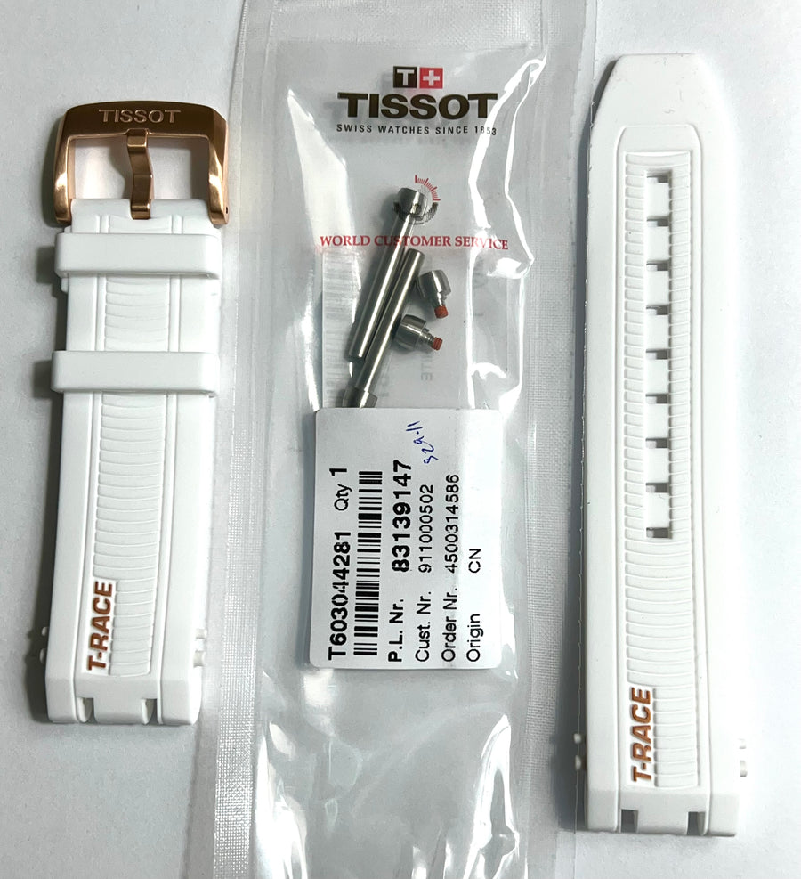 Tissot T Race T115417A / T115407A White Rubber Band Strap - WATCHBAND EXPERT