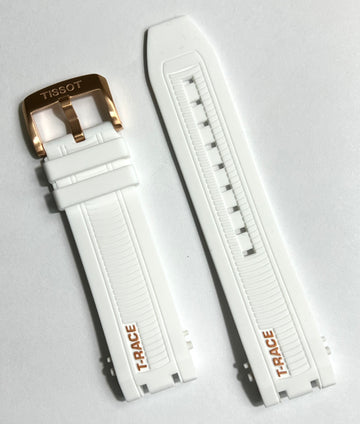 Tissot T Race T115417A / T115407A White Rubber Band Strap - WATCHBAND EXPERT