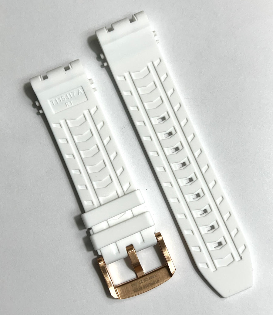 Tissot T Race T115417A / T115407A White Rubber Band Strap - WATCHBAND EXPERT