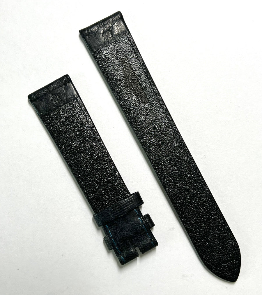 Longines 18mm Dark Blue Leather Strap Watch Band - WATCHBAND EXPERT