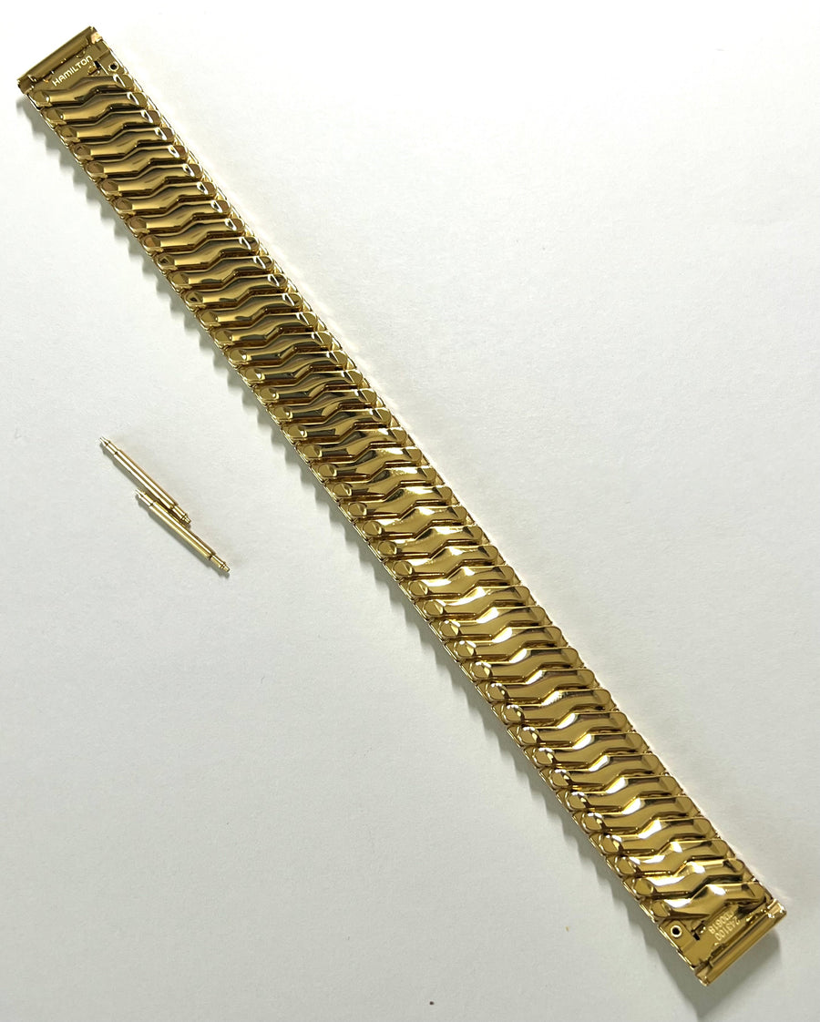 Hamilton Ventura For Case-Back # H244220 Stretchable Gold Bracelet - WATCHBAND EXPERT