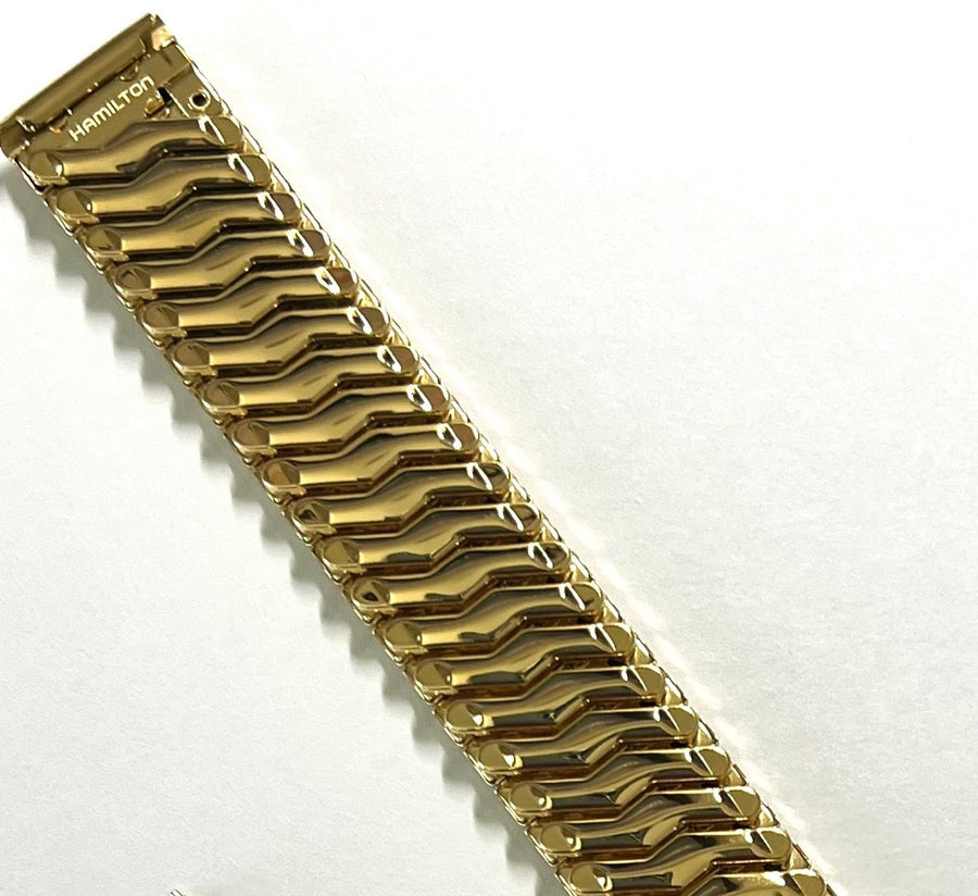 Hamilton Ventura For Case-Back # H244220 Stretchable Gold Bracelet - WATCHBAND EXPERT