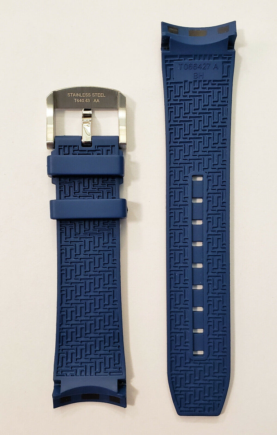 Tissot Seastar T066427A / T066414A blue rubber band strap - WATCHBAND EXPERT