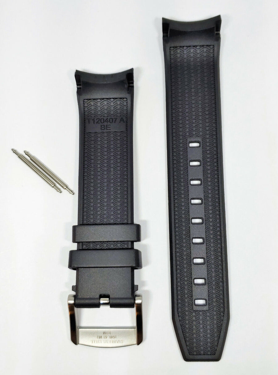 Tissot Seastar T120407A black rubber band strap - WATCHBAND EXPERT