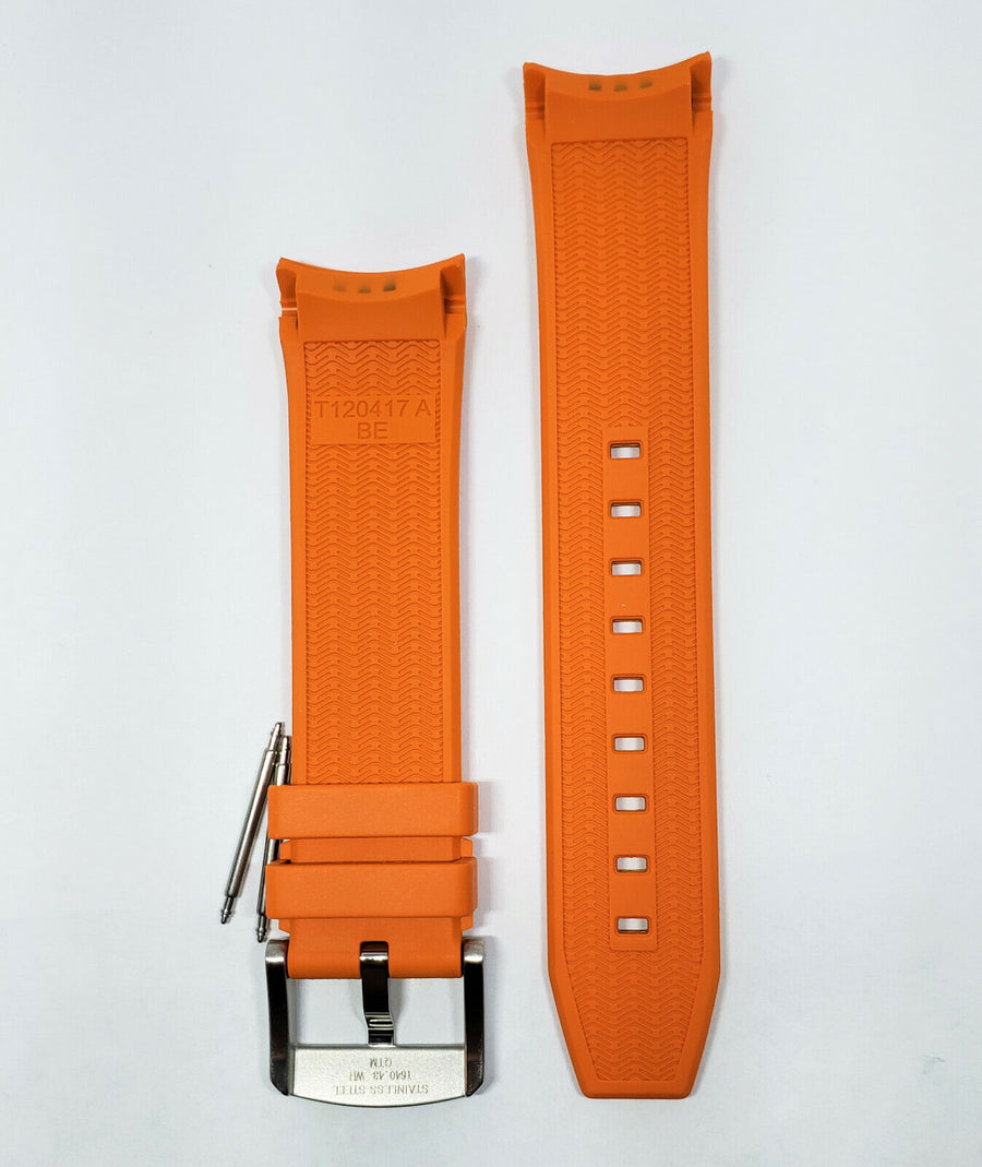 Tissot Seastar T120417A orange rubber band strap - WATCHBAND EXPERT