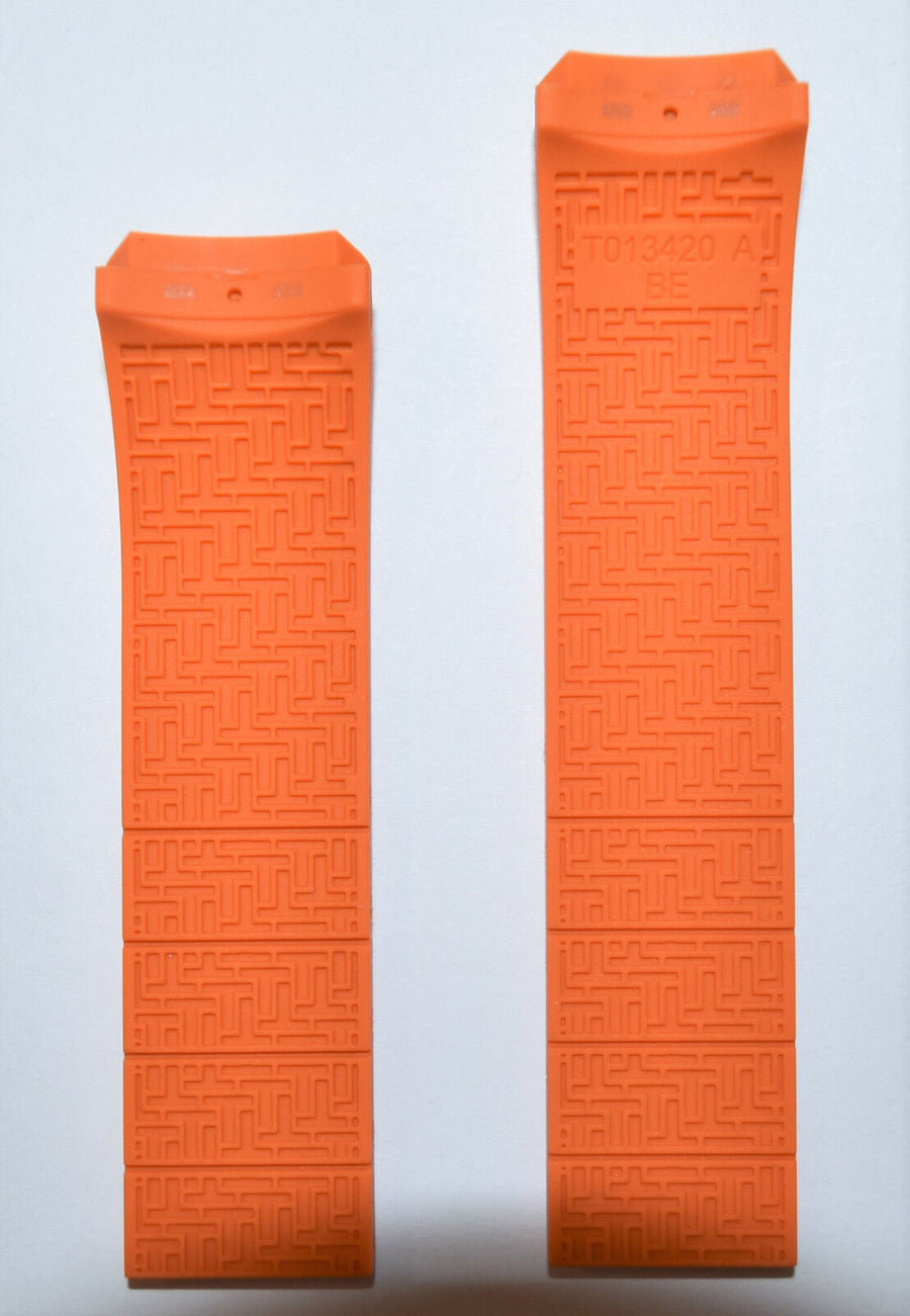 Tissot T-Touch II T047420A orange rubber band strap - WATCHBAND EXPERT