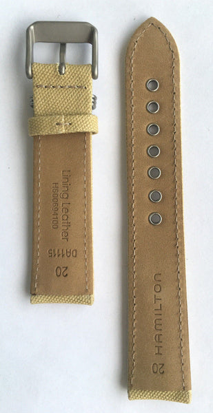 Hamilton Khaki Field 20mm Beige Canvas Watch Band | W.B.E