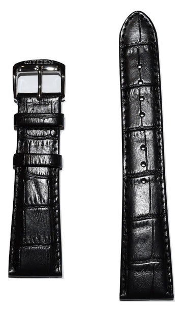 Citizen Men's Dress 22mm AO9000-06B Black Leather Watch Band - WATCHBAND EXPERT