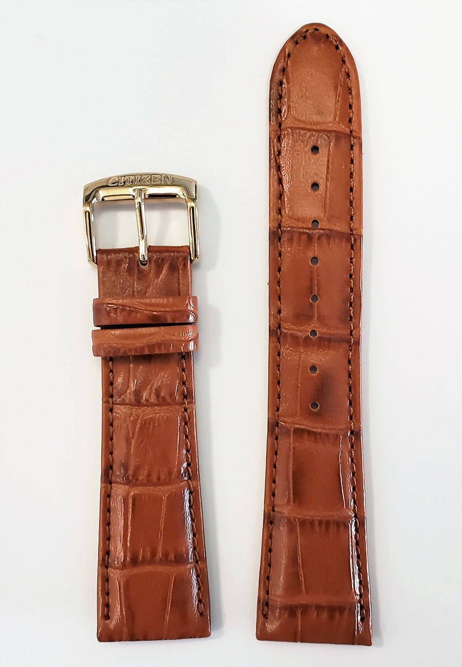 Citizen 22mm Brown Leather Band Strap For Watch Model AO9003-08E - WATCHBAND EXPERT