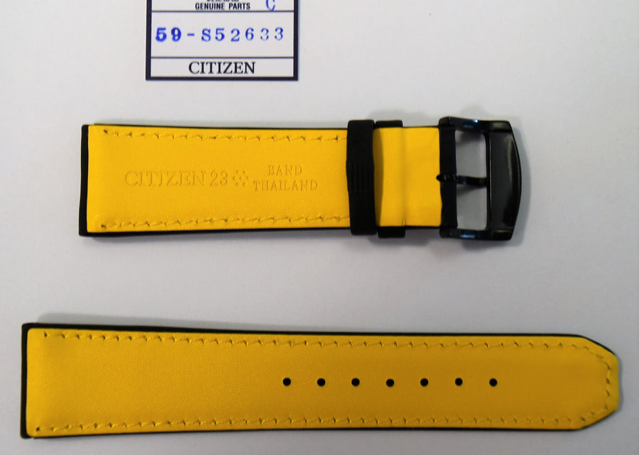 Citizen 23mm CA0467-38E Black Leather Watch Band Strap - WATCHBAND EXPERT