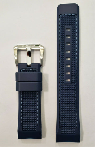 Bulova Precisionist 24mm 98B315 Blue Rubber Band Strap - WATCHBAND EXPERT