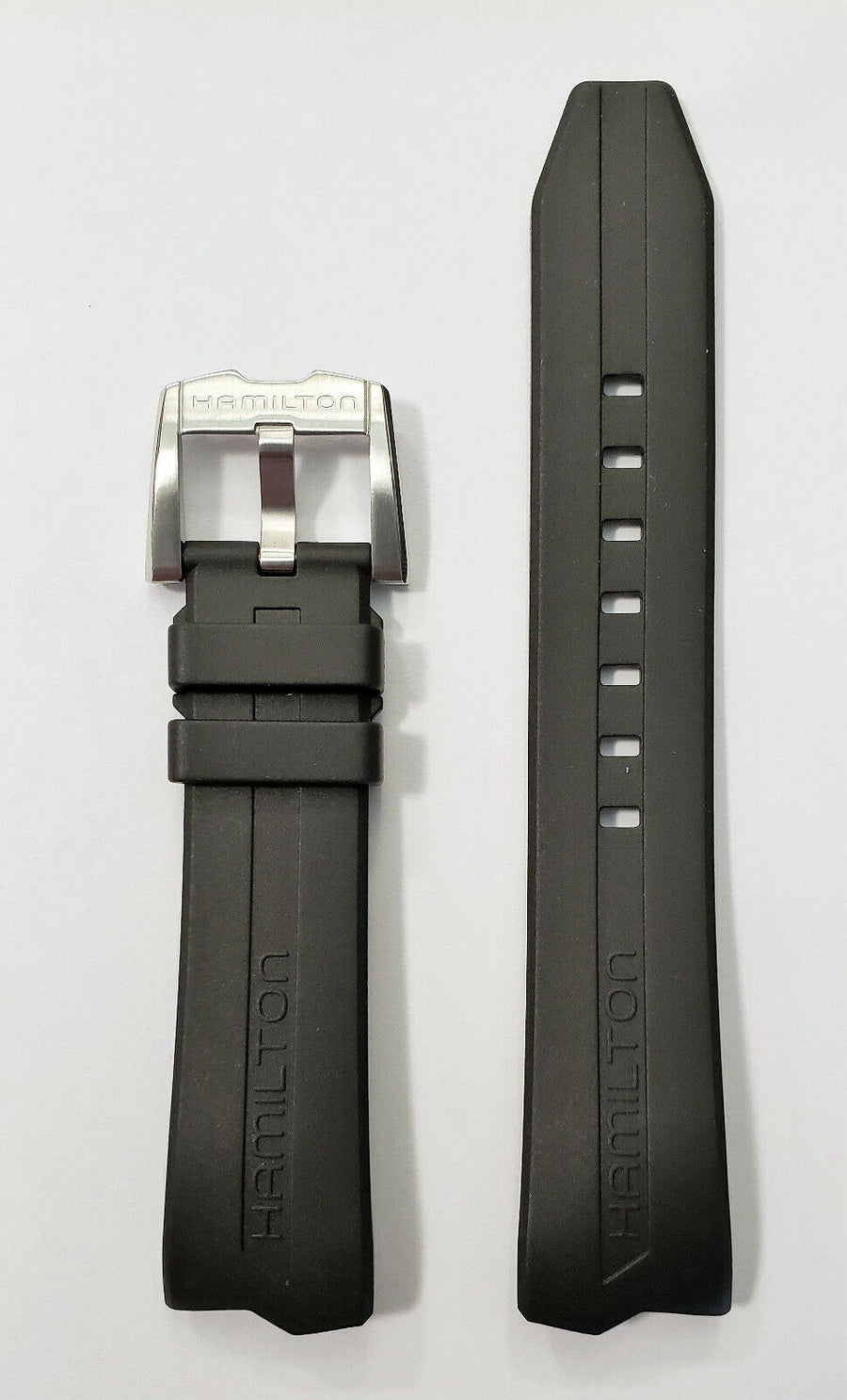 Hamilton Ventura H245550 Black Rubber Watch Band Strap - WATCHBAND EXPERT