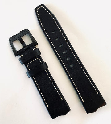 Hamilton Ventura H245950 / H245850 Black Leather Band Strap - WATCHBAND EXPERT