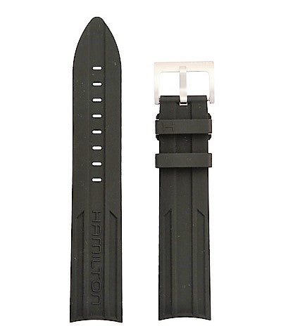 Hamilton Khaki King Scuba 21mm Black Rubber Watch Band - WATCHBAND EXPERT