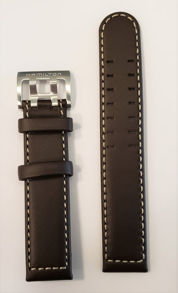 Hamilton Khaki Pilot 20mm Brown Leather Watch Band - WATCHBAND EXPERT